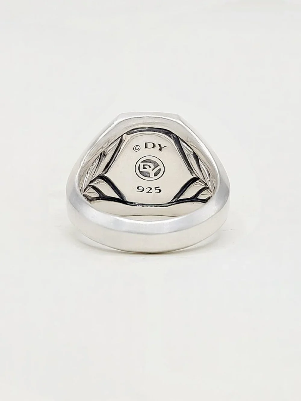 David Yurman Streamline Signet Ring w/ Pavé Black Diamonds - 18mm - Size 9